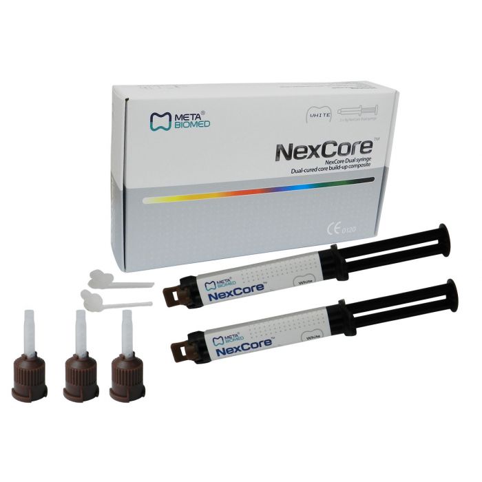 Nexcore Dual Cured Build Up Composite Resin Cement Dual Syringe by Meta Biomed - NexCore Dual Cure Automix syringe in Pakistan