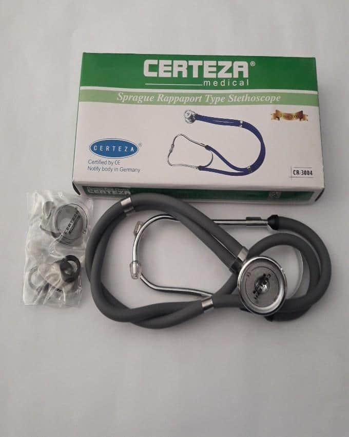 Certeza CR 3004 – Rappaport Double Head Stethoscope - Certeza Double Tube Rappaport Head Stethoscope with Warranty
