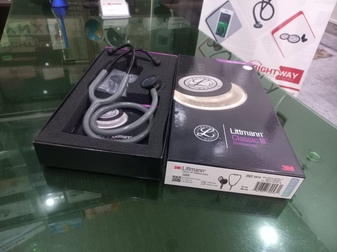 3M™ Littmann® Classic III™ Stethoscope - 5873 -  Smoke Gray Tube Black Finish Chestpiece 5873 - 3M Littmann Smoke Grey Black Edition Stethoscope - Littmann Classic-III Stethoscopes in Pakistan