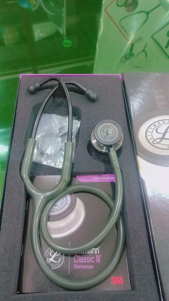 3M™ Littmann® Classic III™ Stethoscope - 5812 - Dark Olive Green with Black / Smoke Finish - Dark Olive Green Edition with Black Smoke Finish - Littmann Classic-III Stethoscopes in Pakistan