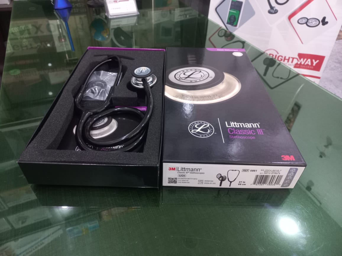 3M™ Littmann® Classic III™ Stethoscope - 5861 - Black Tube Champagne B ...