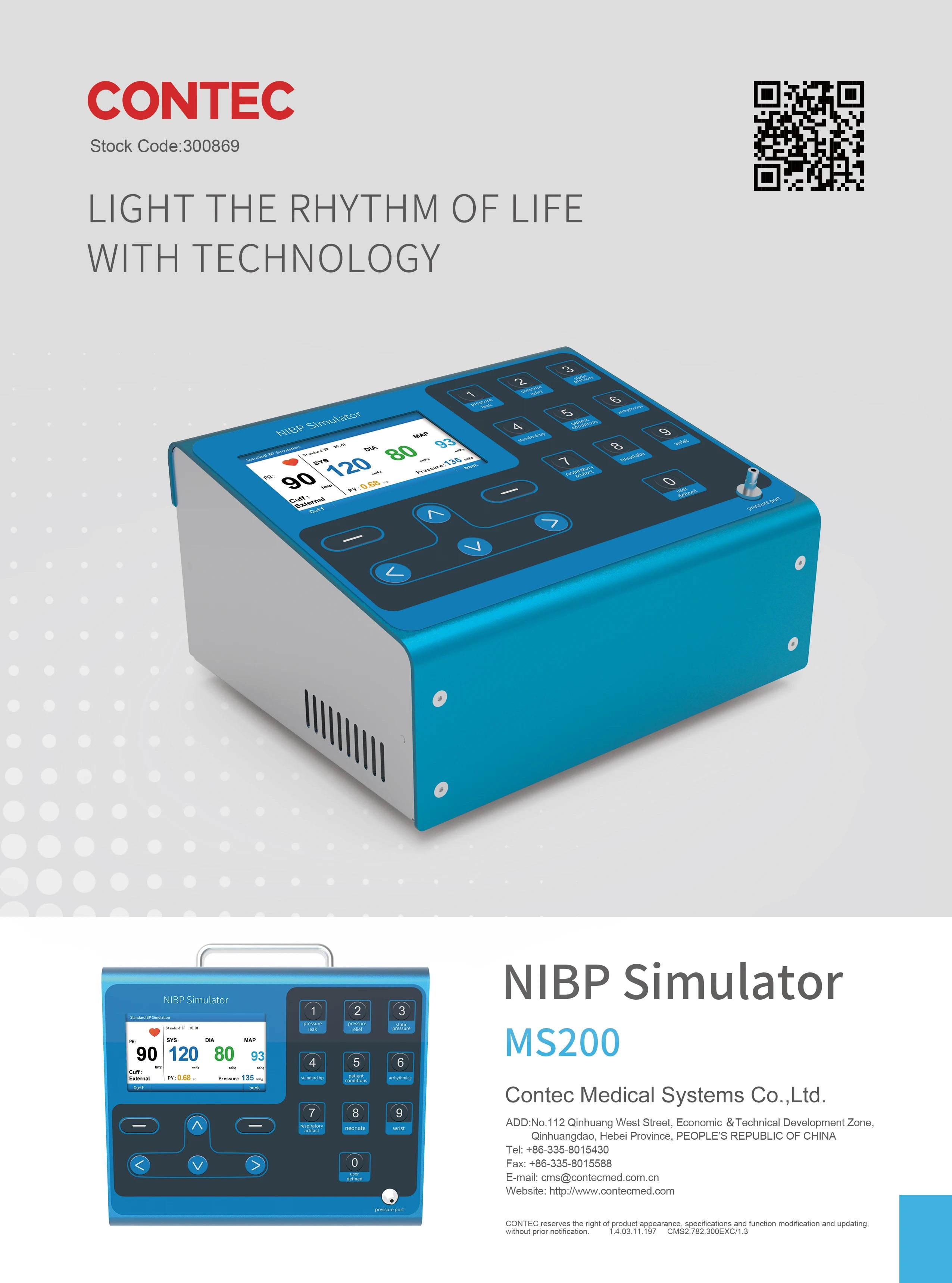 Contec Spo2 Ms200 CONTEC MS200 NIBP Simulator Non-Invasive - Blood Pressure simulation C ...