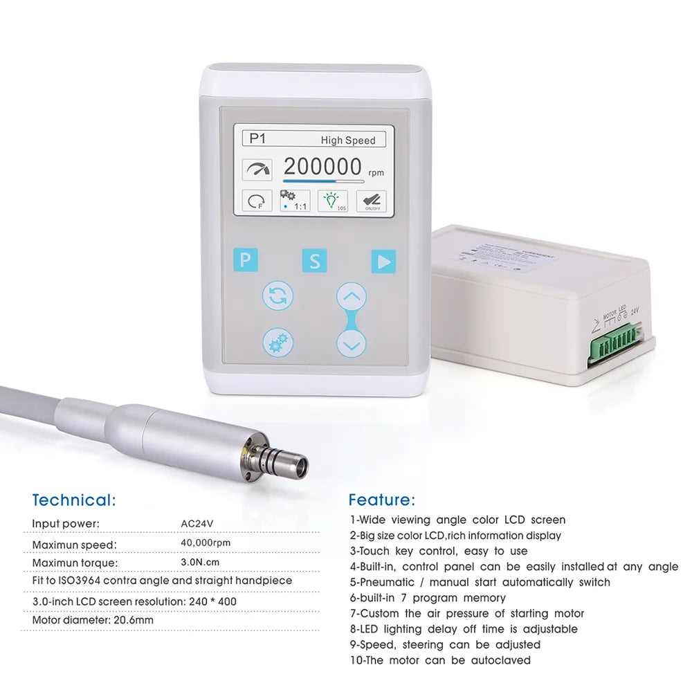 COXO Dental Electric Micromotor - LED Micro Motor C-PUMA INT+ Built-in Brushless - 7 Program Memory Surgical Equipment for Polishing - LED Micro Motor price in Pakistan