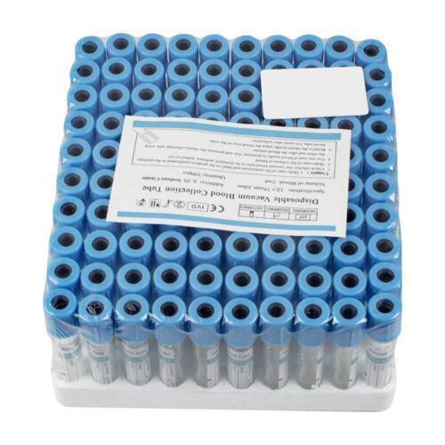 Plastic Vacuum Blood Collection Tubes 100 Pcs Sodium Citrate PRP Tubes with Blue Cap - PT Tubes in Pakistan