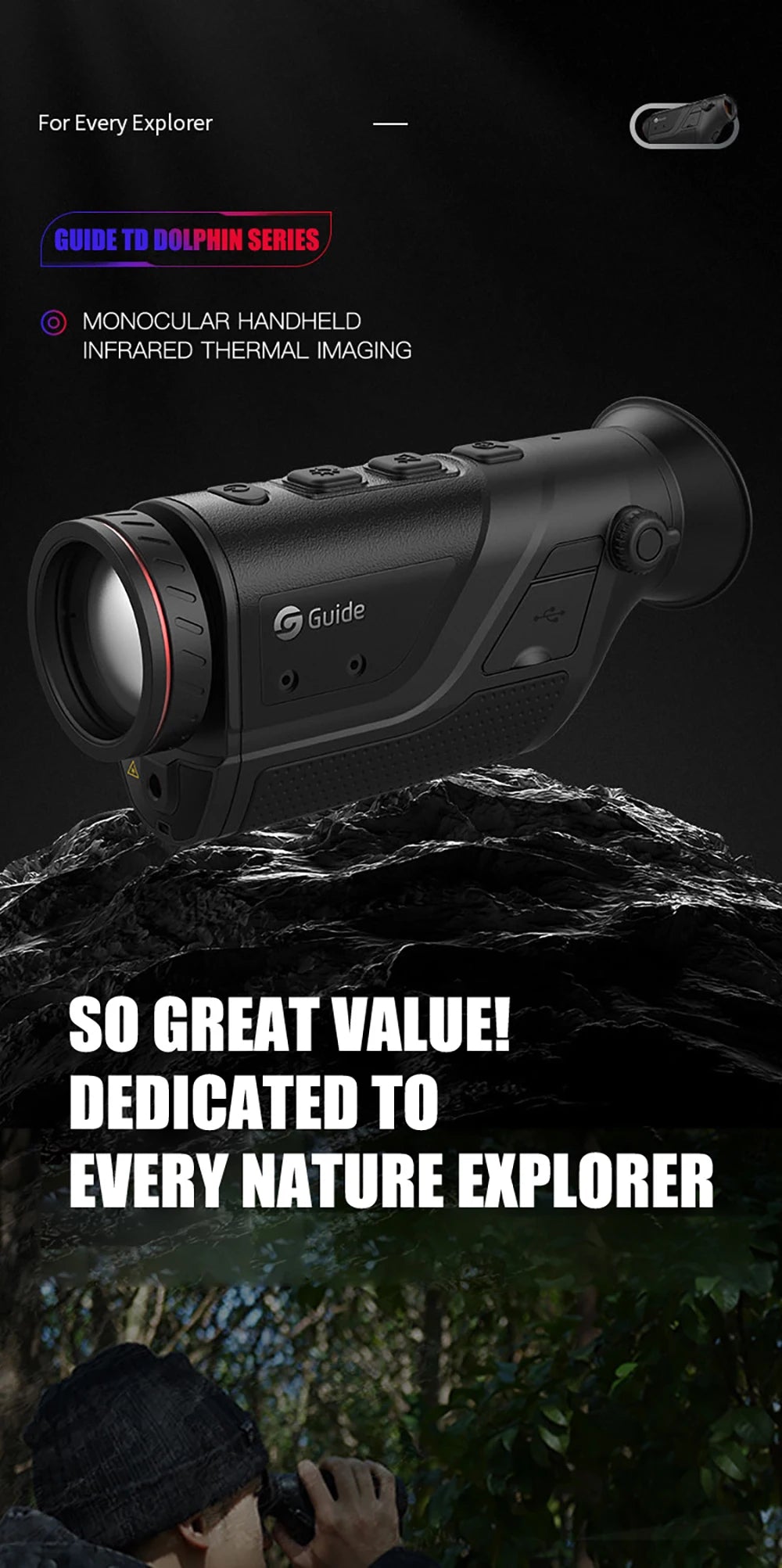 Guide TD210/TD410 /TD420/TD430 Handheld Thermal Imaging Monocular IR 400 × 300 Thermal scope IP66(TD430 Guide TD210/TD410 /TD420/TD430 Handheld Thermal Imaging Monocular IR 400 × 300 Thermal scope IP66(TD430
