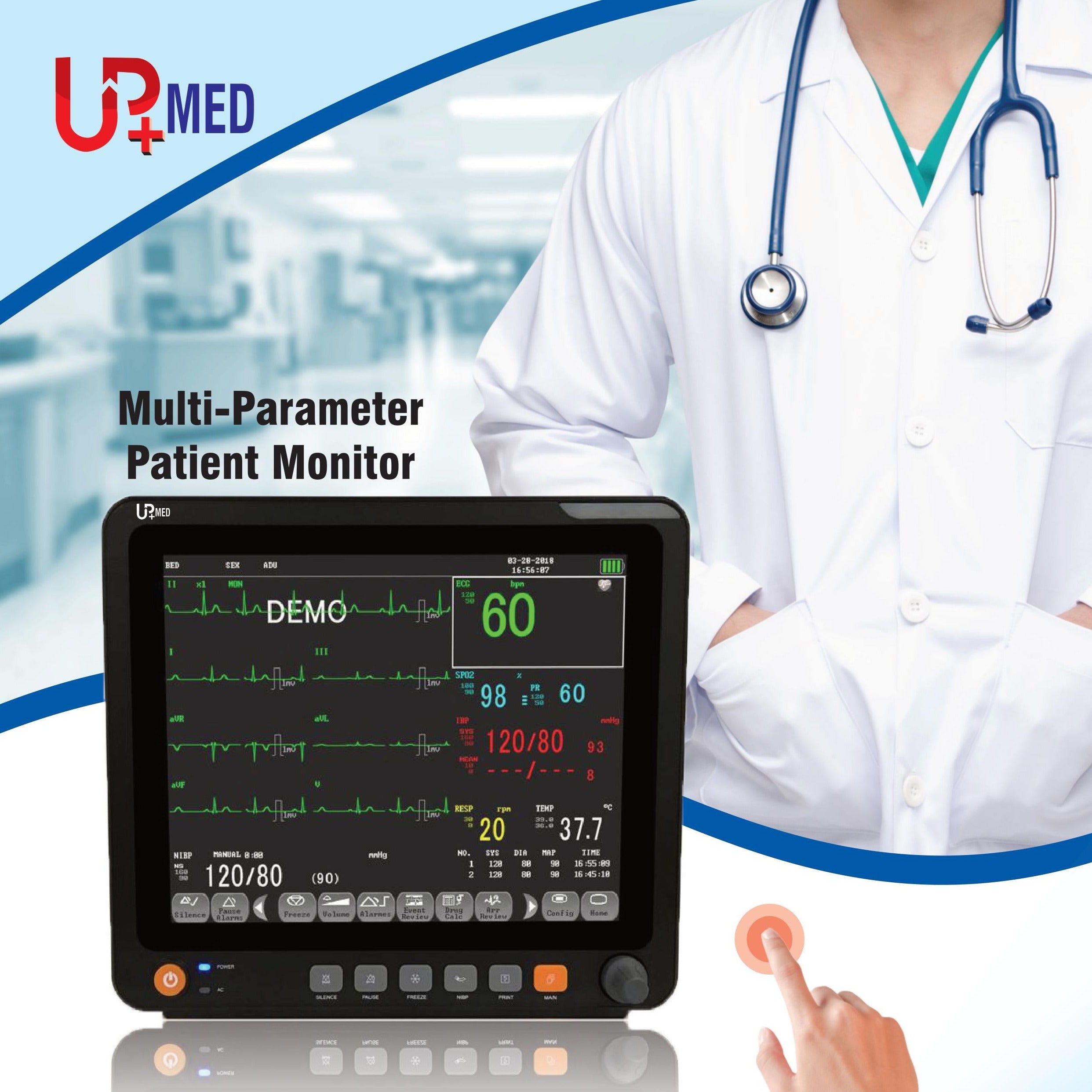 Med Source Multi Monitor UpMed Multi-Parameter Patient Monitor CM500 in Pakistan - UPmed CM 500 ...