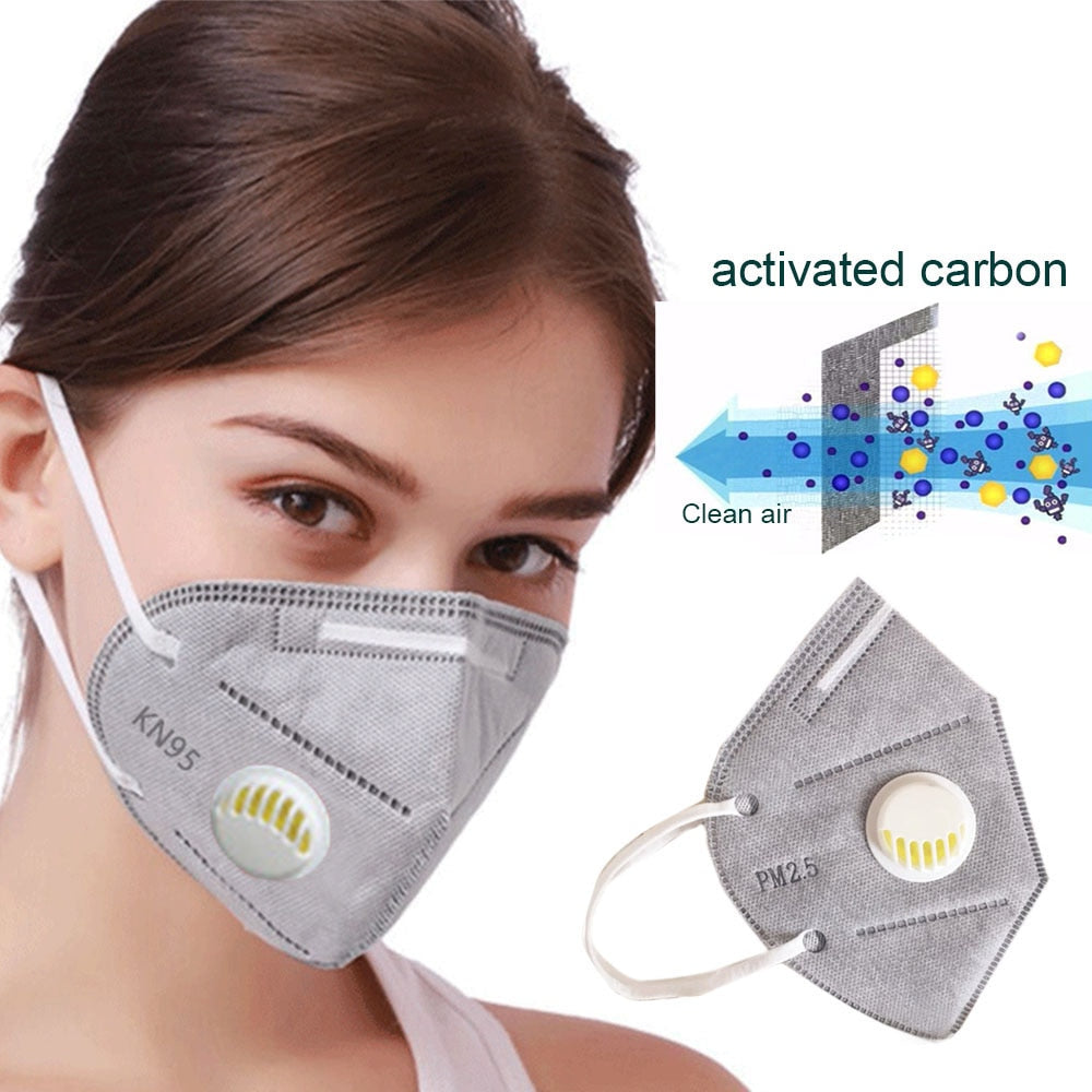 KN95 6 LAYERS (ON STOCKS) Respirator Face Mask Anti Pollution Smoke Allergy Reusable Gray (China)