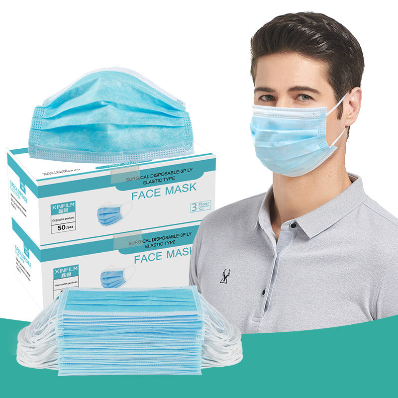 Surgical 3 Plys Protective Face Masks 9.5*17.5cm Disposable Medical Mask, 3-Ply Surgical Face Mask with Ear loop (Meltbrown Fabric) China