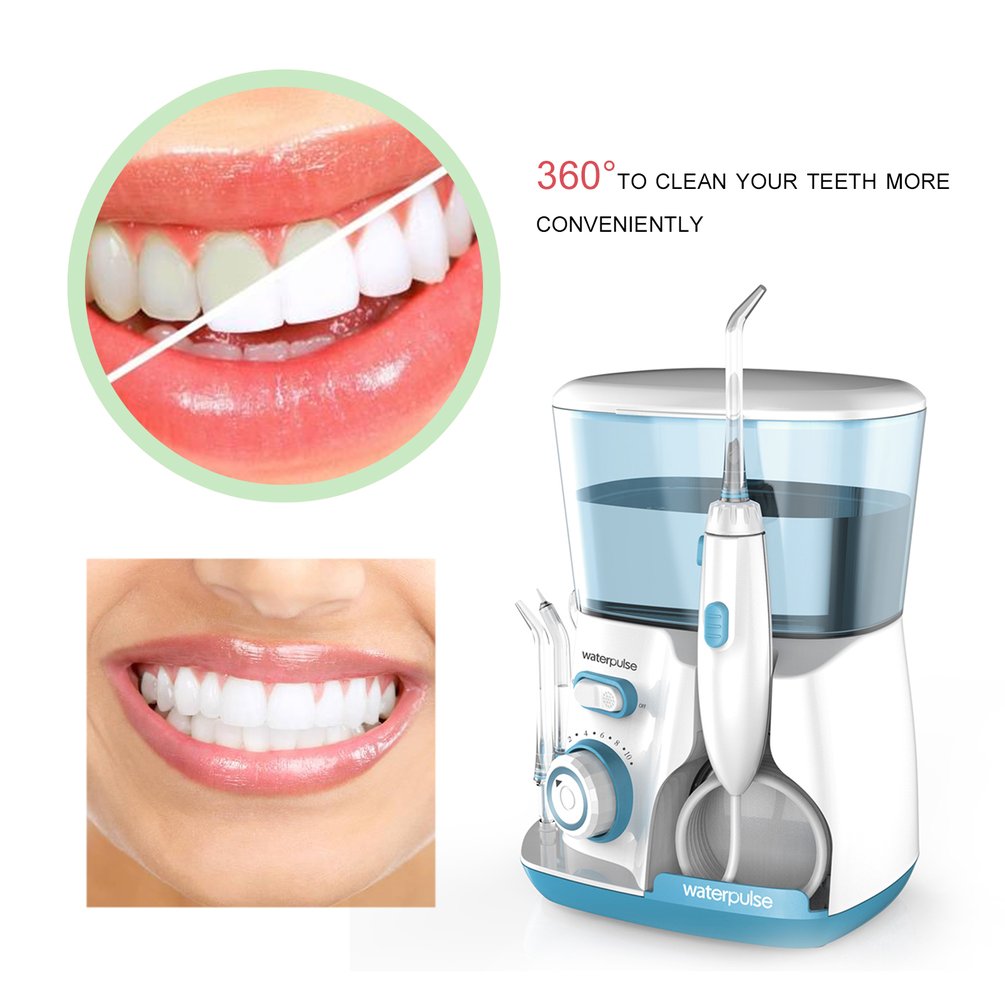 Waterpulse V300G 100-240V Oral Irrigator Water Jet Pick Dental Tooth Cleaner - light blue US plug