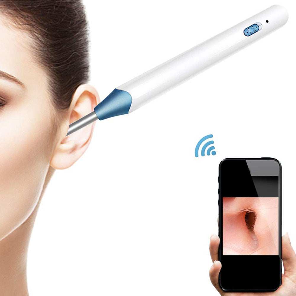 Wireless Ear Otoscope - Wi-Fi Endoscope - 6LEDs High Definition - Wax Remover Tools in Pakistan