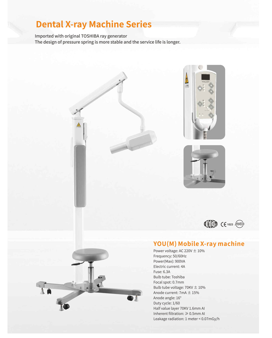 YOUJOY Mobile - Wall-mounted Dental X-ray Unit - Wall Mount and Mobile Dental X-Ray in Pakistan