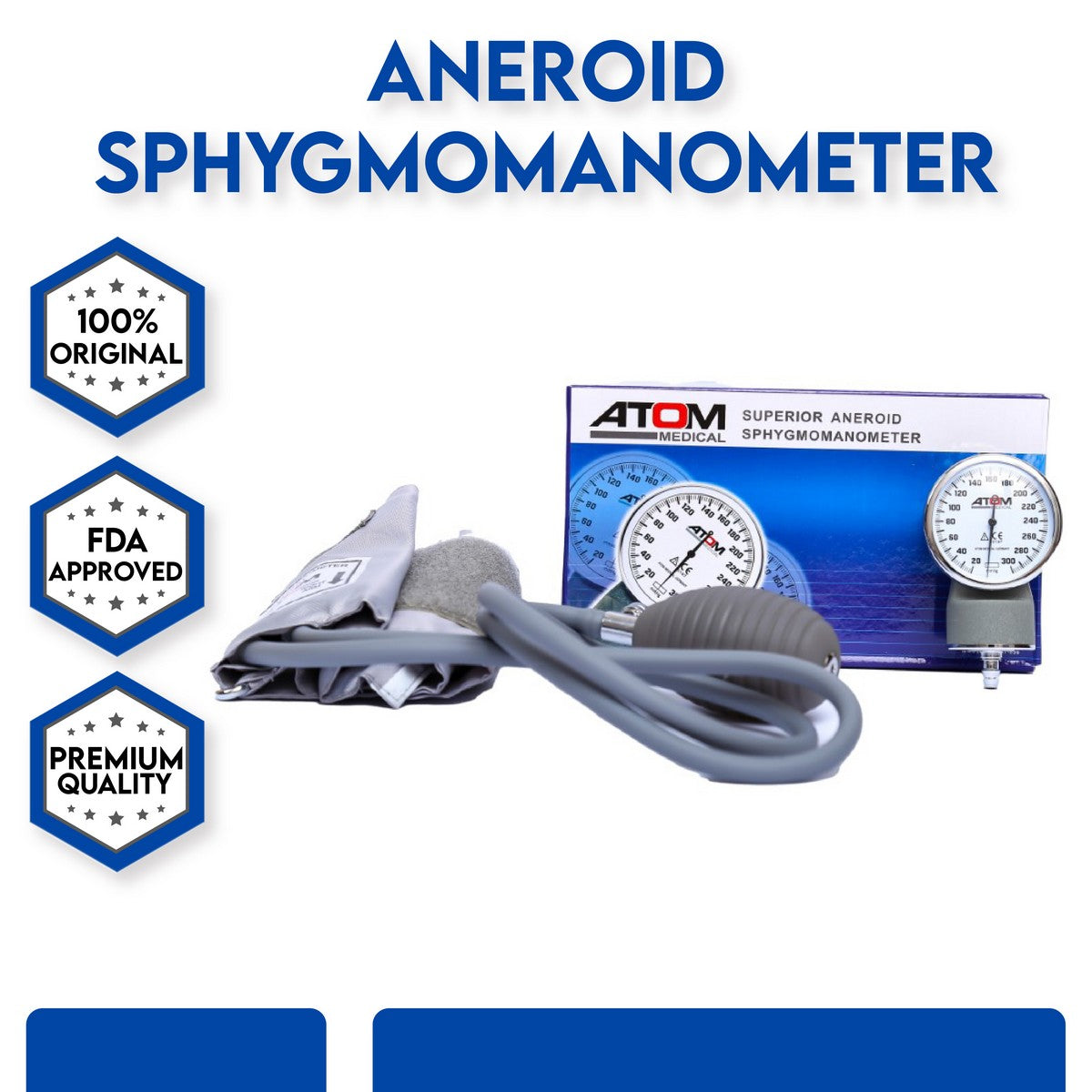 Atom Professional Manual Blood Pressure Monitor with Cuff – Superior Aneroid Sphygmomanometer BP Operator with Durable Carrying Case With Accurate Readings - Atom BP Operators in Pakistan