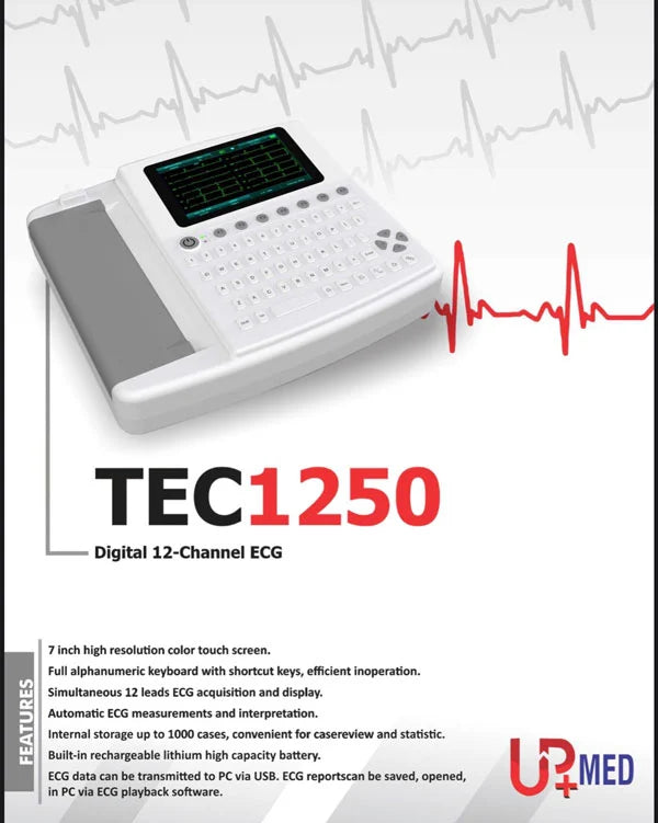 12 Channel Digital ECG Machine TEC -1250 - 12 Channel ECG Machine - UPmed - ECG Machines in Pakistan